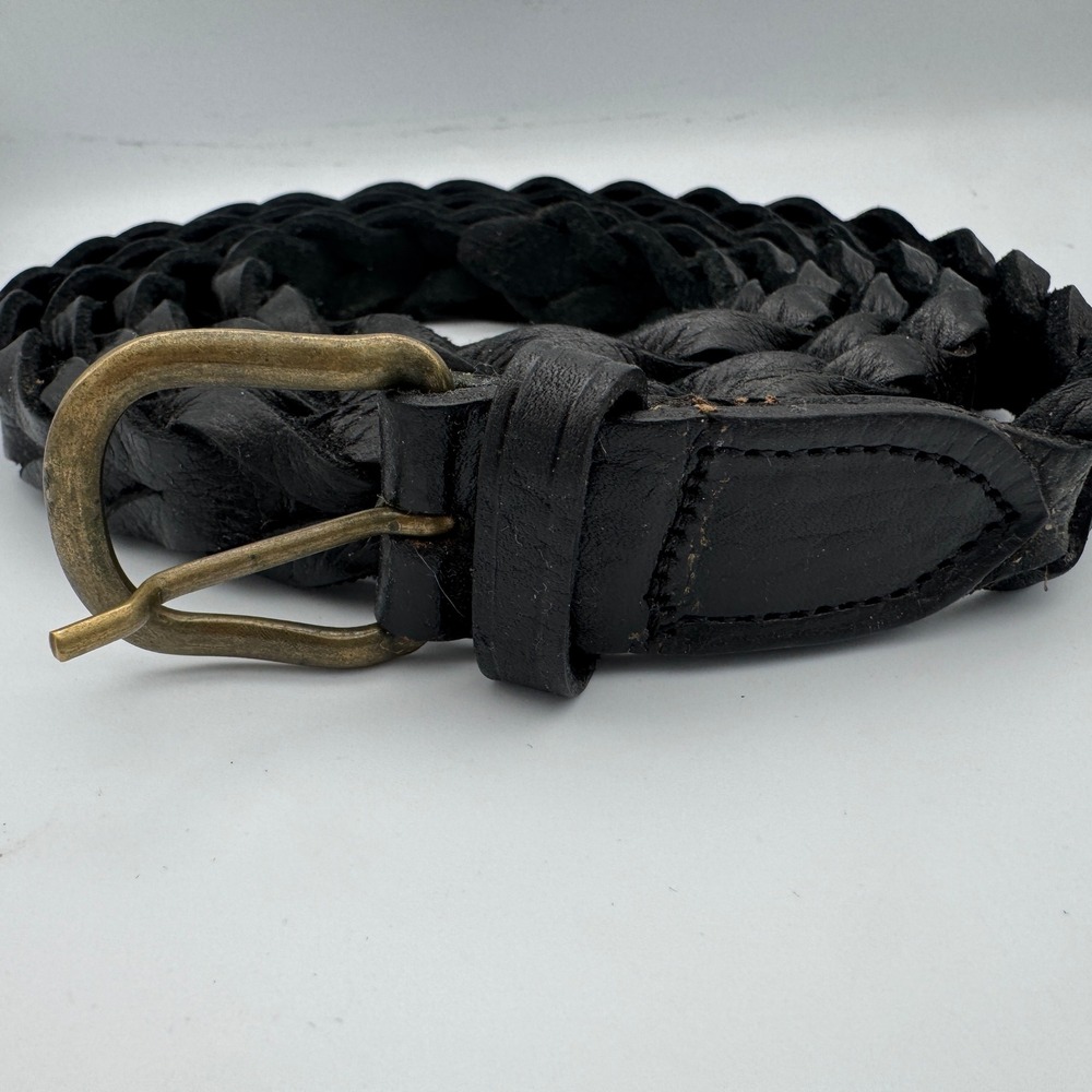 Vtg Motif 56 Braided Genuine Leather Belt Morocco Mens Big & Tall Size 60 66 in